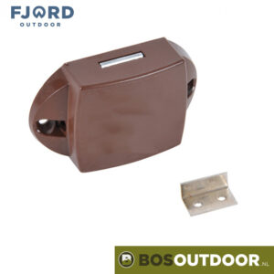 Drukknopslot bruin spanjolet + plaatje (afb. 1)