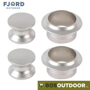 Knop + ring zilver mat pushlock set van 2 (afb. 1)